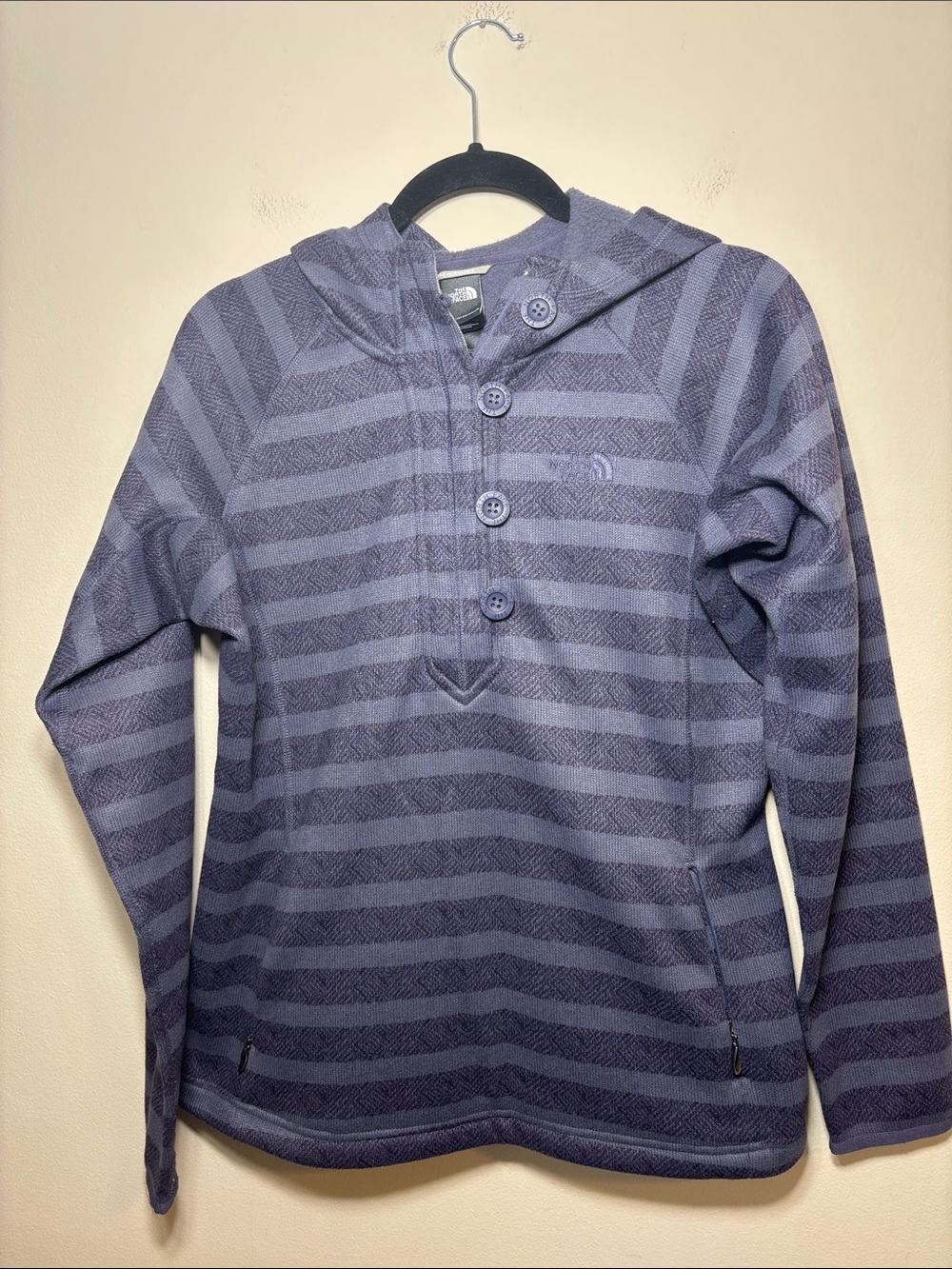 The North Face Lavender & Deep Purple Striped Hooded Pullover